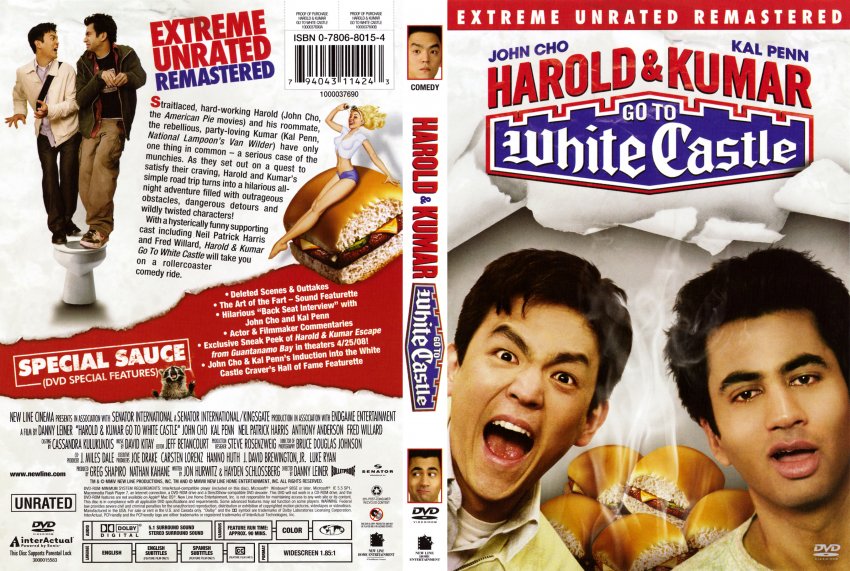 Harold Kumar Go To White Castle Movie DVD Scanned Covers White
