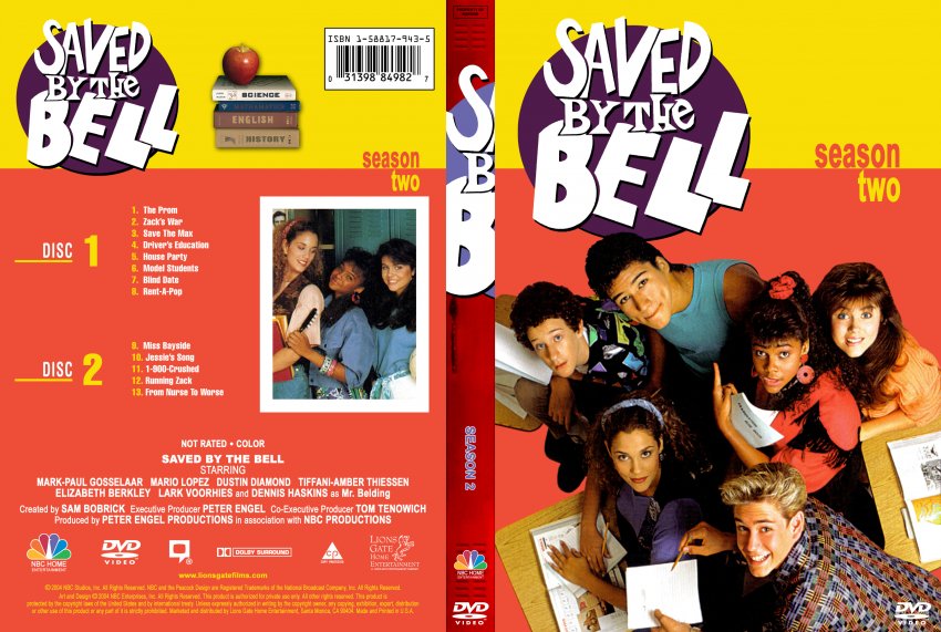 Saved By The Bell Season 2 Tv Dvd Custom Covers Saved By The Bell