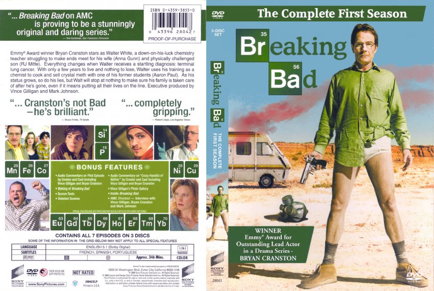 Breaking Bad Season 1 Tv Dvd Scanned Covers Breaking Bad Season 1 Dvd Covers