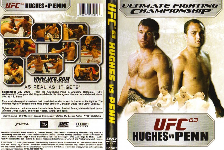 UFC Ultimate Fighting Championship Vol 63 TV DVD Scanned Covers