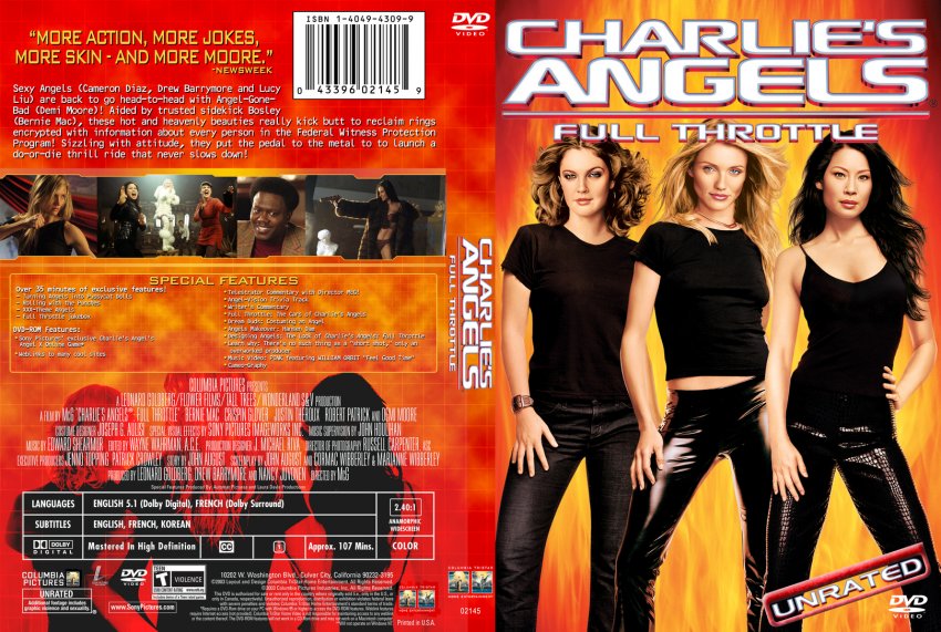 Charlies Angels Full Throttle Movie Dvd Custom Covers