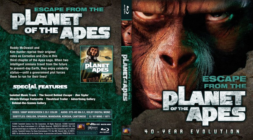 Escape From The Planet Of The Apes - Movie Blu-Ray Custom Covers ...