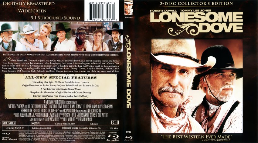 Lonesome Dove Movie Blu Ray Scanned Covers Lonesome Dove English