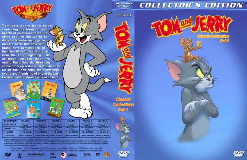 Tom And Jerry Classic Collection Set 1 Tv Dvd Custom Covers T J Vol1 Dvd Covers