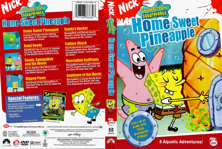 Spongebob Squarepants Home Sweet Pineapple - TV DVD Scanned Covers