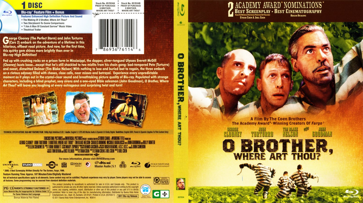 O Brother, Where Art Thou? - Movie Blu-ray Scanned Covers - O Brother 