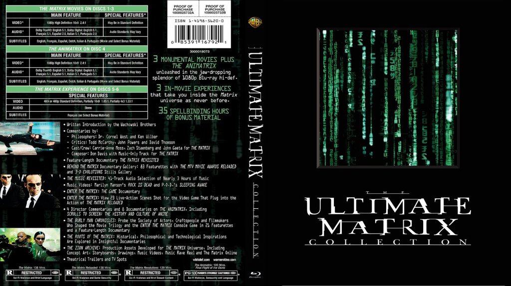 The Ultimate Matrix Collection Movie Blu Ray Custom Covers The