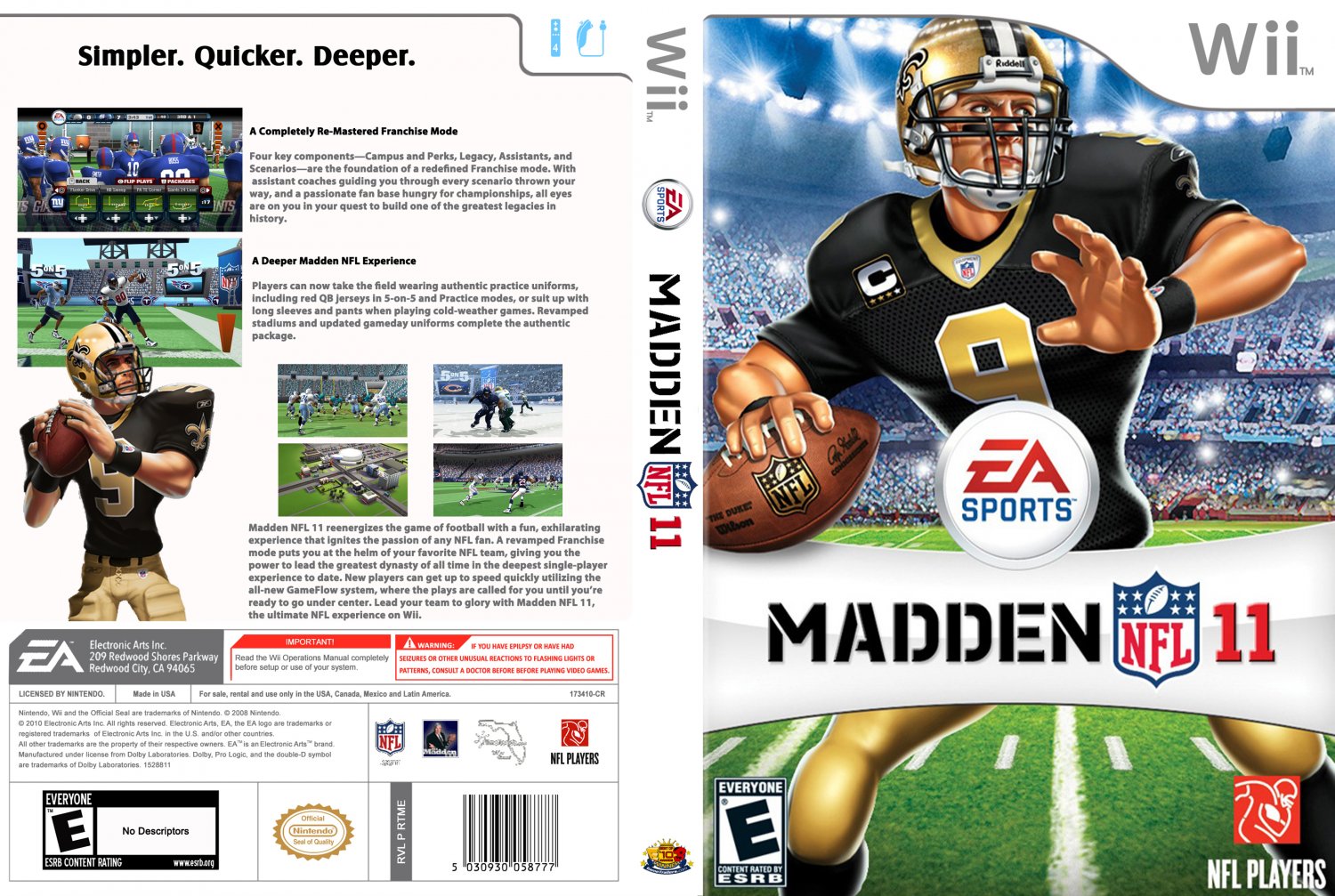 Madden Nfl 11 Nintendo Wii Game Covers Madden Nfl 11 Dvd Ntsc