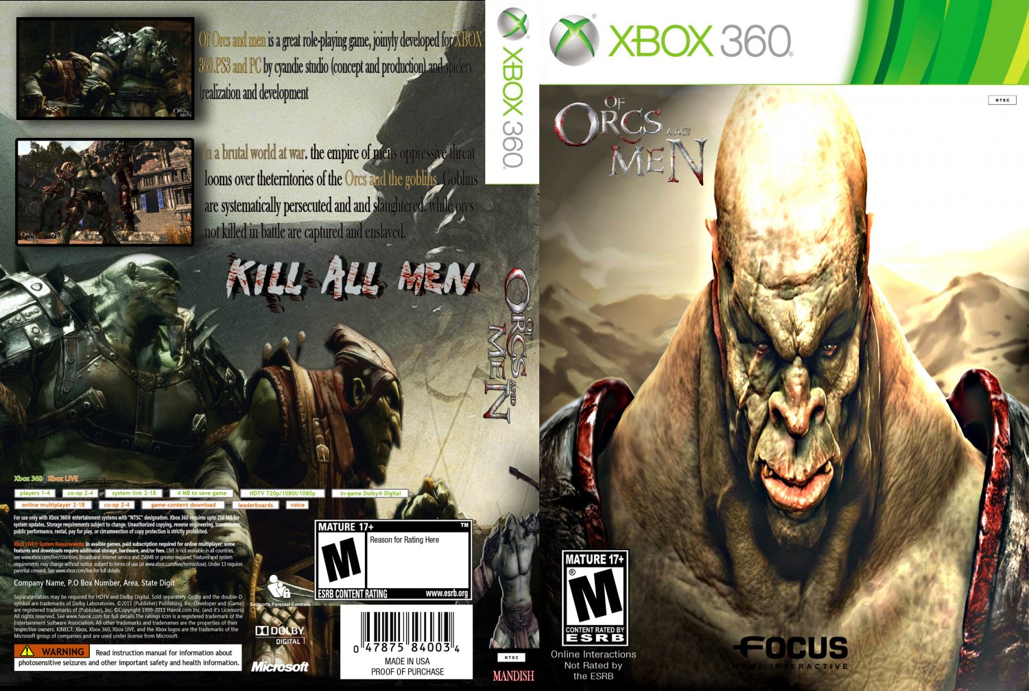 of orcs and men xbox 360