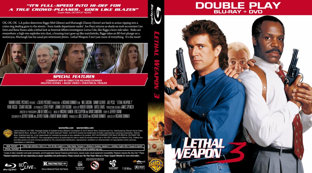 Lethal Weapon 3 - Movie Blu-Ray Custom Covers - Lethal Weapon 3 ...