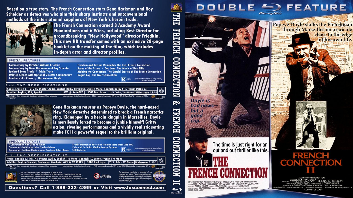 The French Connection I & II - Movie Blu-Ray Custom Covers - The French ...