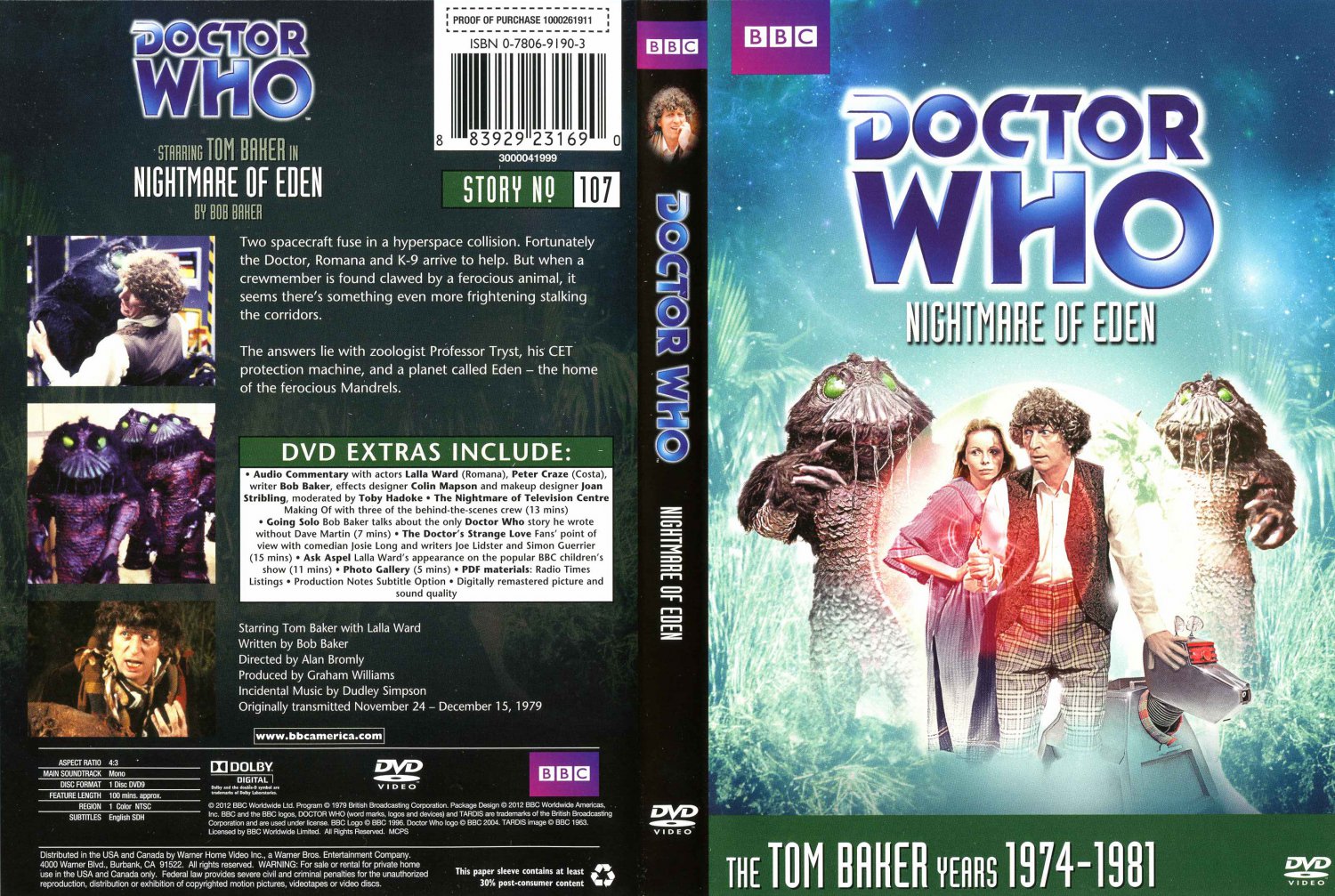 Doctor Who Nightmare Of Eden TV DVD Scanned Covers DW Nightmare Of Eden DVD Covers