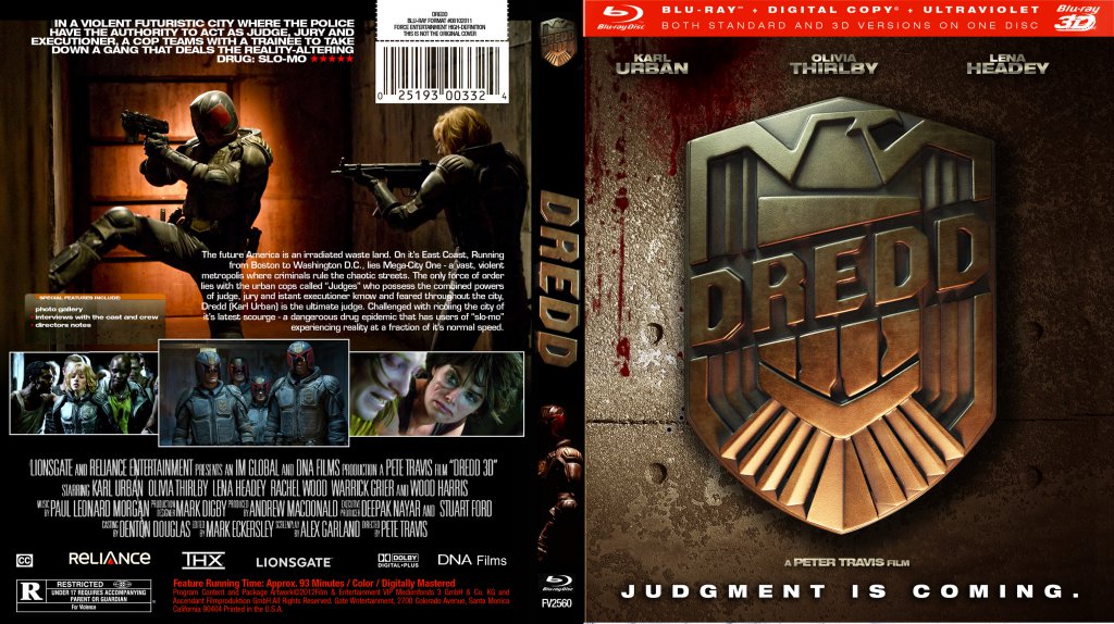 Dredd Movie Blu Ray Custom Covers Dredd D Custom Bluray DVD Covers