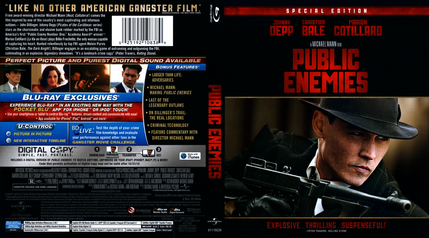 Public Enemies - Movie Blu-ray Scanned Covers - Public Enemies :: Dvd 