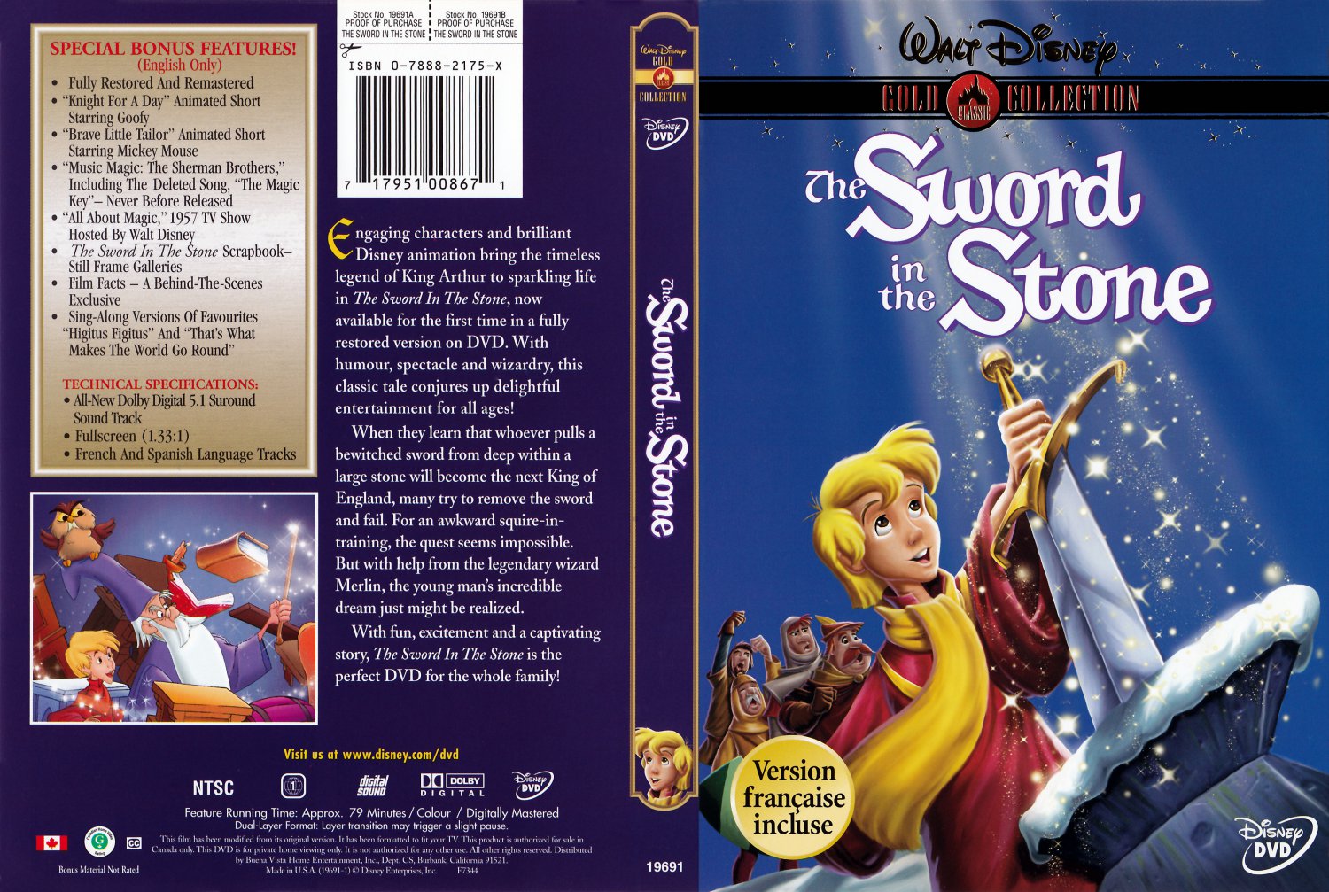 The Sword In The Stone Movie DVD Scanned Covers The Sword In The