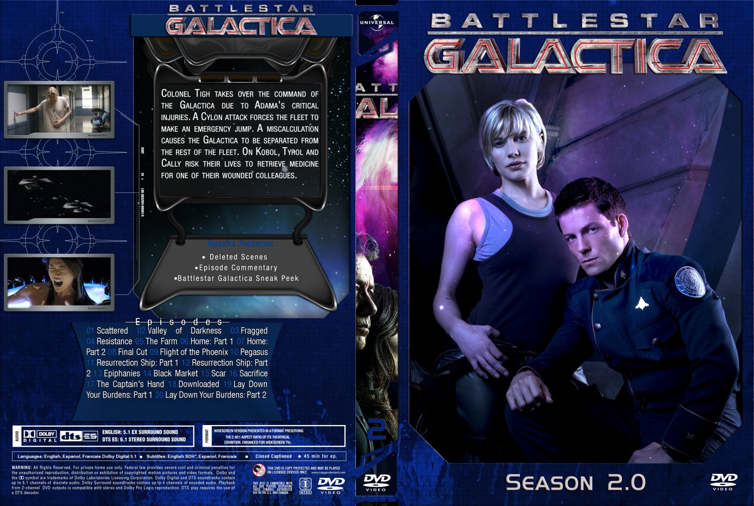 Battlestar Galactica Complete 2 Cover Set Tv Dvd Custom Covers Battlestar Galactica 2 Dvd 7883