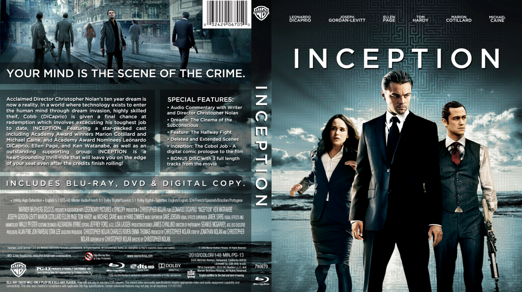 47487 inception print Movie Blu Ray Custom Covers 47487 inception 