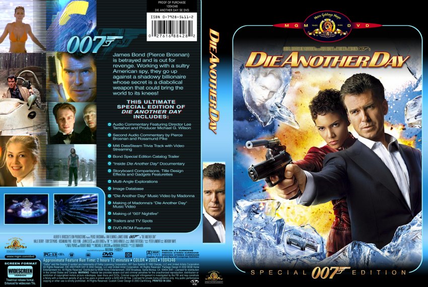 007 James Bond Die Another Day Movie Dvd Custom Covers