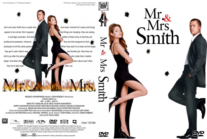 Mr Mrs Smith Movie Dvd Custom Covers 5451mr Mrs Smith R1 Dvd Covers
