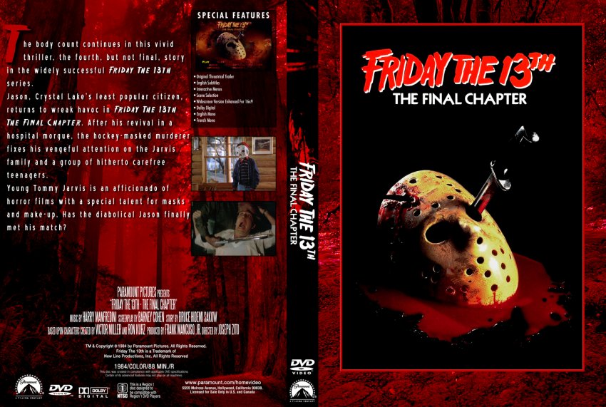 Friday The 13th Final Chapter Movie Dvd Custom Covers 659friday 0401 Dvd Covers 0768