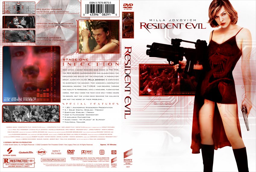 Resident Evil Movie Dvd Custom Covers Residentevil1 Sxscustom