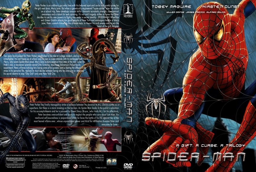 Spiderman Trilogy Movie DVD Custom Covers Spider Man Trilogy