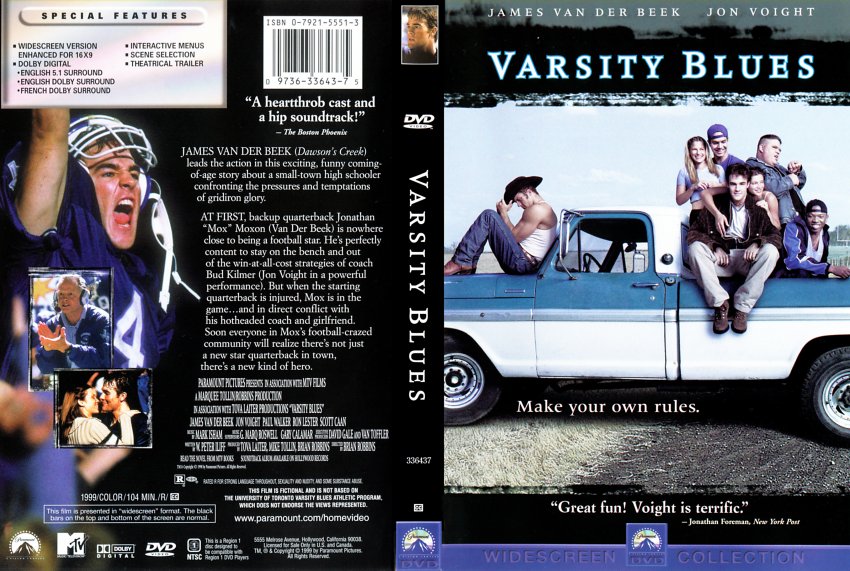 Varsity Blues Movie Dvd Scanned Covers Varsityblues Scan Hires Dvd Covers