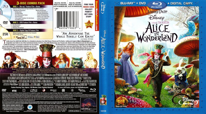 Alice In Wonderland - Movie Blu-Ray Scanned Covers - Alice In ...