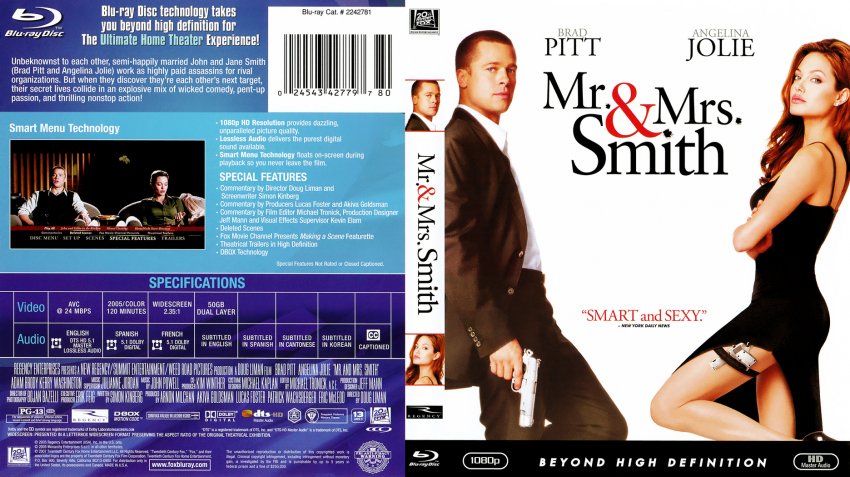 Mr And Mrs Smith Movie Blu Ray Scanned Covers Mr Mrs Smith Dvd Covers