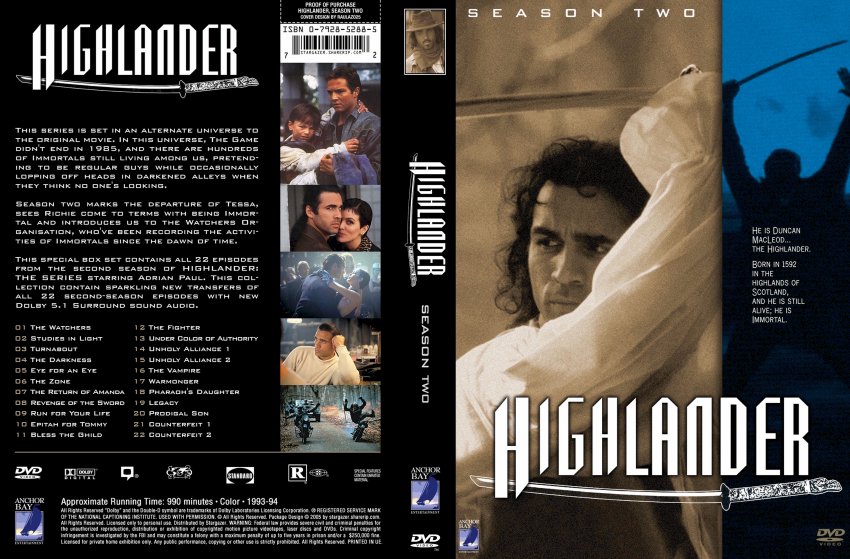 Highlander Season 2 Two (Double case)