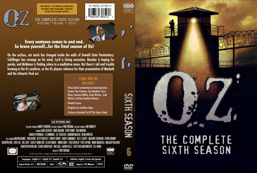 Oz (Season 6) - TV DVD Custom Covers - 349Oz Spine Set 6 :: DVD Covers