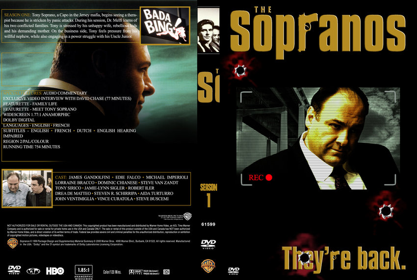 Sopranos Season 1 Tv Dvd Custom Covers The Sopranos Season 1 Dvd