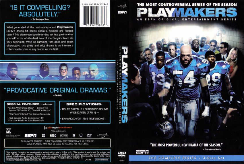 Playmakers - The Complete Series - TV DVD Scanned Covers