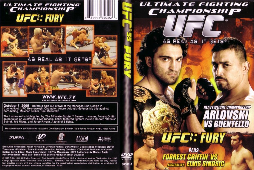 UFC Ultimate Fighting Championship Vol 55 TV DVD Scanned Covers