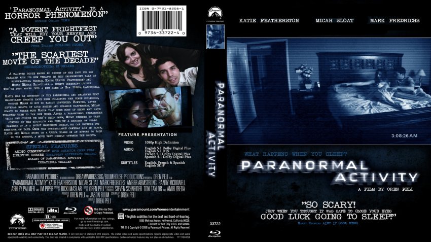 Paranormal Activity bluray cover