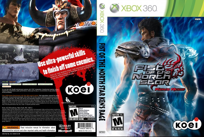 Fist Of The North Star Kens Rage Xbox 360 Game Covers Fist Of The North Xbox360 Cover 