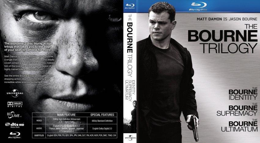 The Bourne Trilogy Movie Blu Ray Custom Covers The Bourne Trilogy Dvd Covers