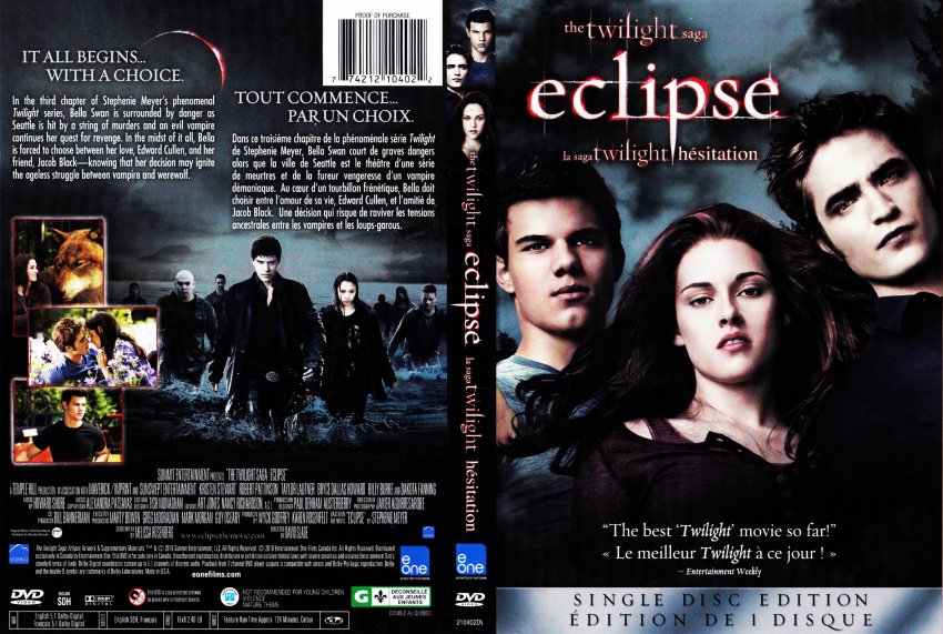 The Twilight Saga Eclipse Movie Dvd Scanned Covers La Saga Twilight