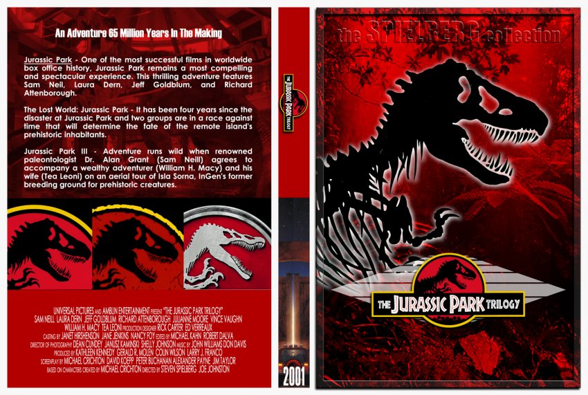The Jurassic Park Trilogy Movie Dvd Custom Covers 1993 Jurassic 