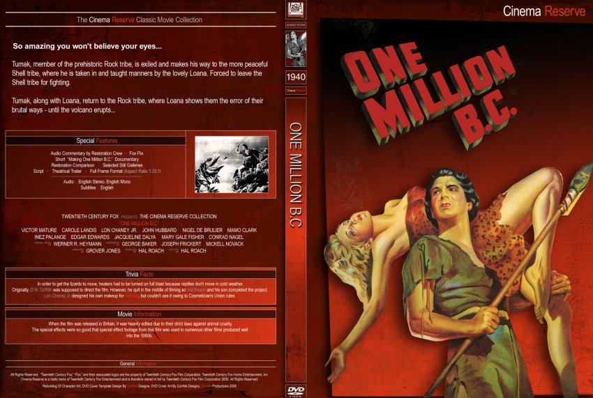 One Million B.C. - Movie DVD Custom Covers - 2165CORRME CR One Million ...