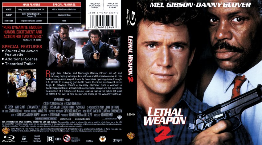 Lethal Weapon 2 - Movie Blu-Ray Scanned Covers - Lethal Weapon 2 ...