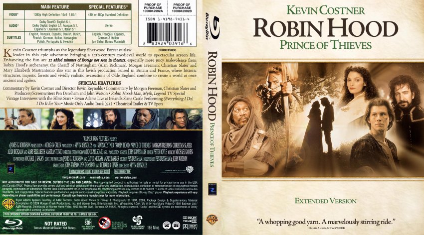 Robin Hood Prince Of Thieves Movie Blu Ray Scanned Covers Robin Hood Prince Of Thieves 5997