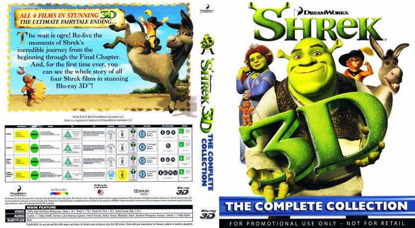 Shrek 3D The Complete Collection - Movie Blu-Ray Scanned Covers - Shrek ...