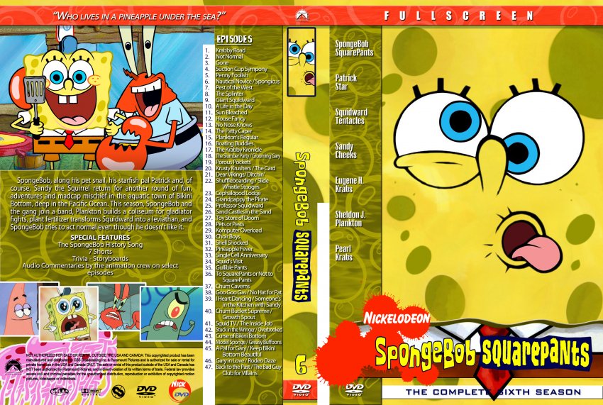 Spongebob Season 6 - TV DVD Custom Covers - Spongebob Season 6 :: DVD ...