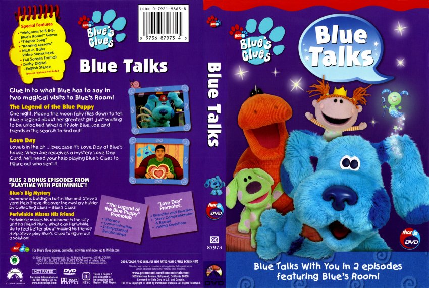Blues Clues Blue Talks - TV DVD Scanned Covers - Blues Clues Blue Talks ...