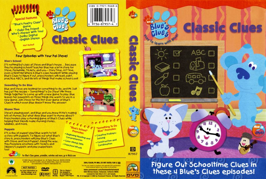Blue S Clues Classic Clues Bluestock Discs Dvd Best Buy 