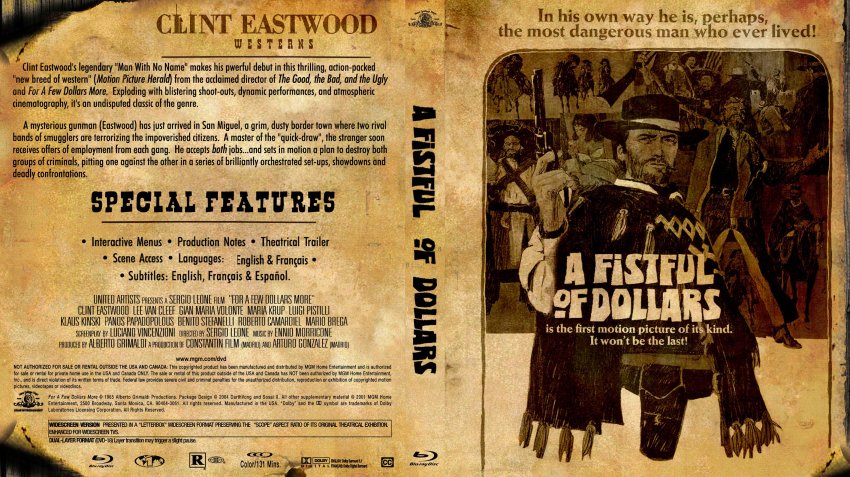 A Fistful Of Dollars Movie Blu Ray Custom Covers A Fistful Of Dollars Custom Bluray