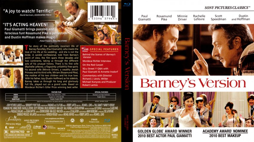 Barney's Version - Movie Blu-Ray Scanned Covers - Barneys Version ...