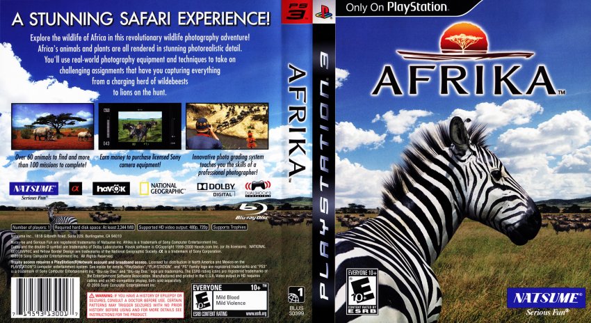 Afrika - Playstation Game Covers - Afrika DVD NTSC f :: DVD Covers