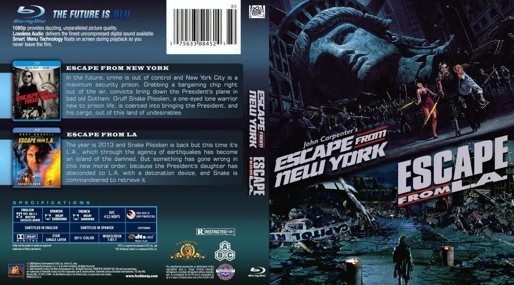 Escape fron NY LA BluRay